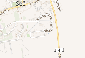 Pilská v obci Seč - mapa ulice