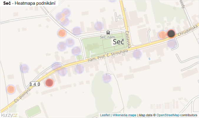Mapa Seč - Firmy v části obce.