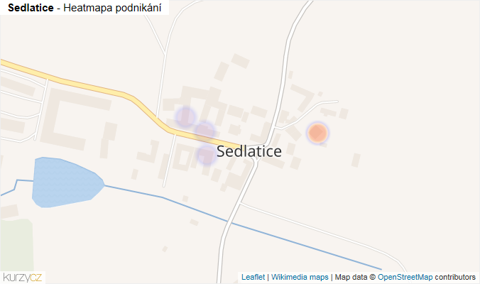 Mapa Sedlatice - Firmy v části obce.