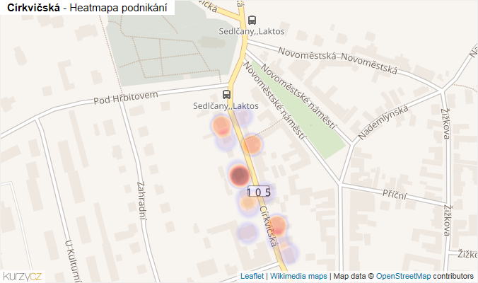 Mapa Církvičská - Firmy v ulici.