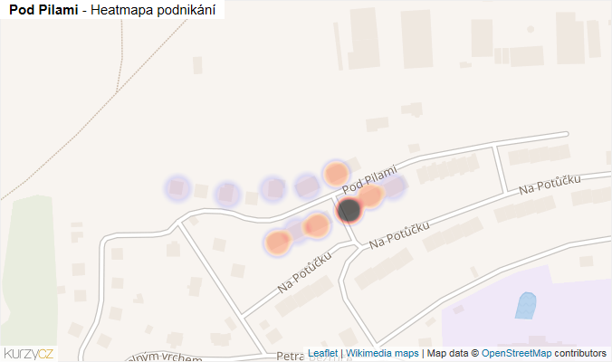 Mapa Pod Pilami - Firmy v ulici.