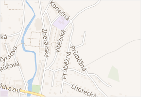Průběžná v obci Sedlčany - mapa ulice