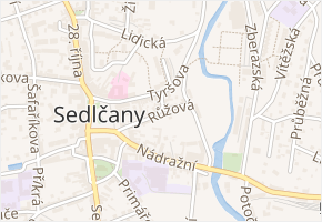 Růžová v obci Sedlčany - mapa ulice
