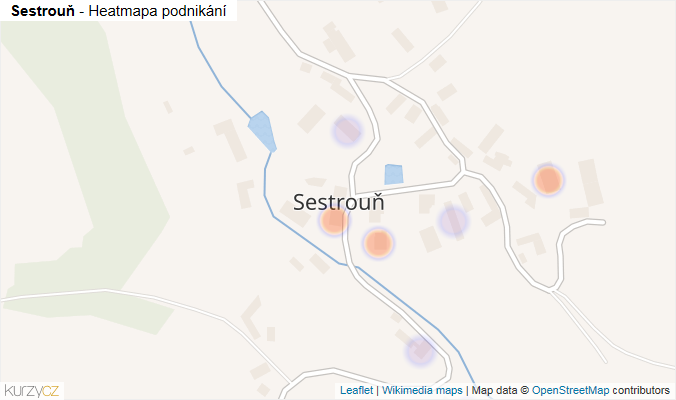 Mapa Sestrouň - Firmy v části obce.