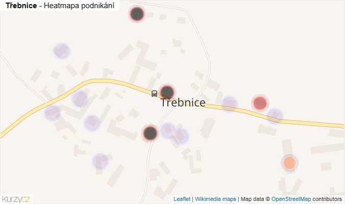 Mapa Třebnice - Firmy v části obce.