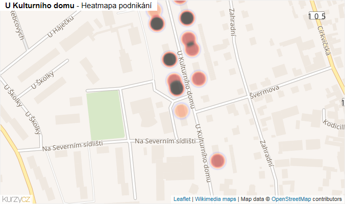 Mapa U Kulturního domu - Firmy v ulici.