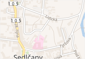 Za Nemocnicí v obci Sedlčany - mapa ulice