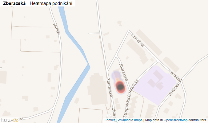 Mapa Zberazská - Firmy v ulici.