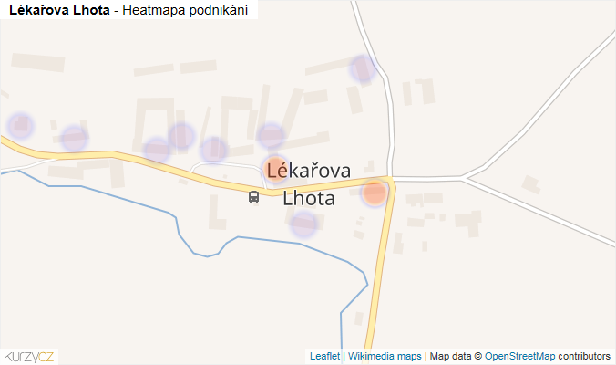 Mapa Lékařova Lhota - Firmy v části obce.