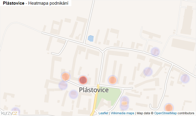 Mapa Plástovice - Firmy v části obce.
