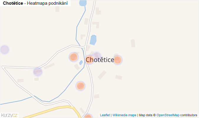 Mapa Chotětice - Firmy v části obce.
