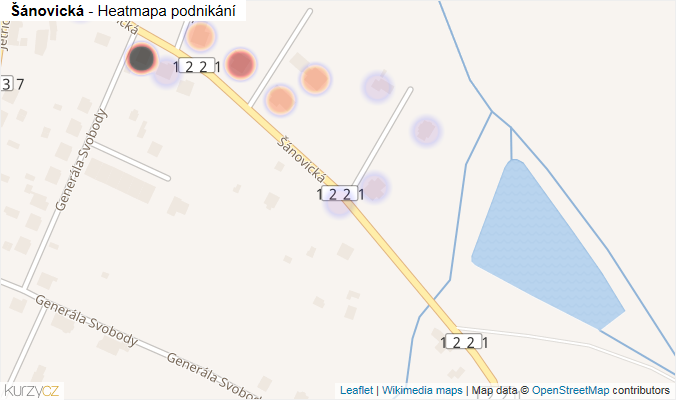 Mapa Šánovická - Firmy v ulici.