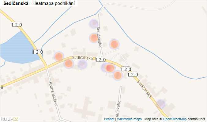 Mapa Sedlčanská - Firmy v ulici.
