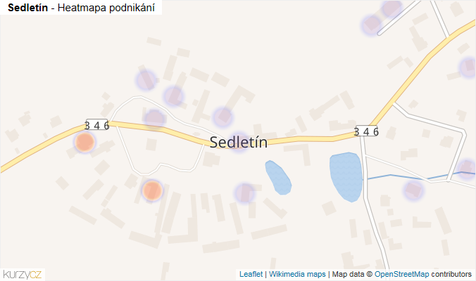 Mapa Sedletín - Firmy v části obce.