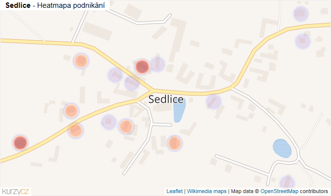 Mapa Sedlice - Firmy v části obce.