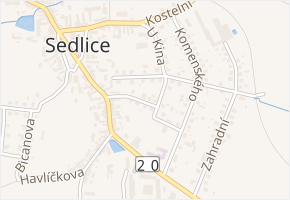 1. máje v obci Sedlice - mapa ulice