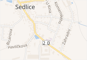 Bicanova v obci Sedlice - mapa ulice