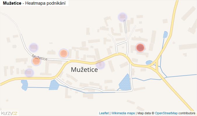Mapa Mužetice - Firmy v části obce.