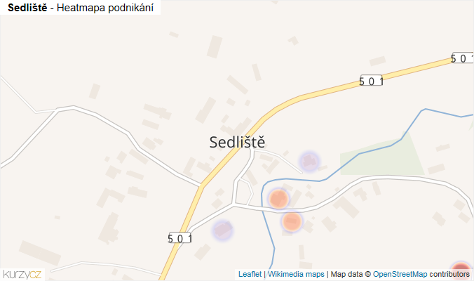 Mapa Sedliště - Firmy v části obce.