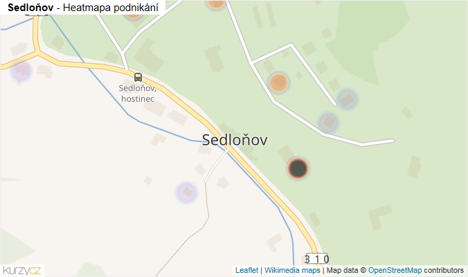 Mapa Sedloňov - Firmy v části obce.