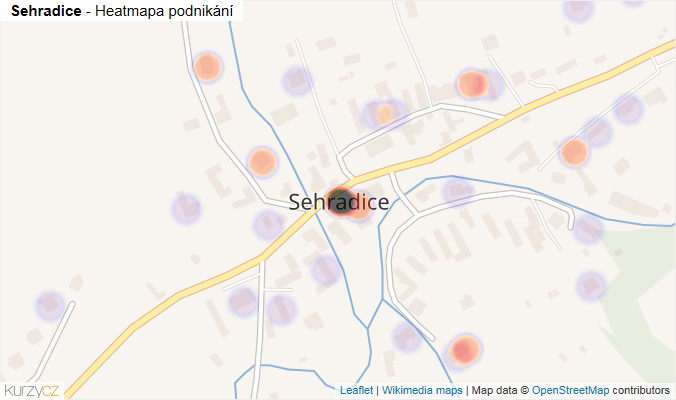 Mapa Sehradice - Firmy v části obce.