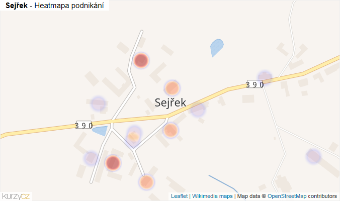 Mapa Sejřek - Firmy v části obce.
