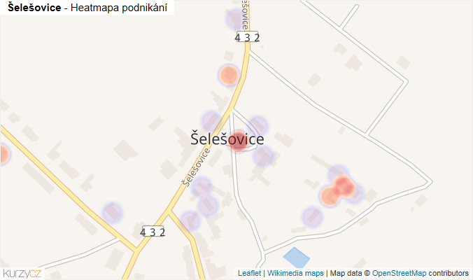 Mapa Šelešovice - Firmy v části obce.