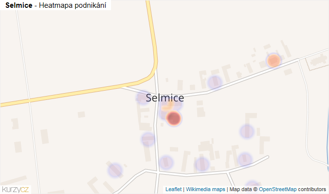 Mapa Selmice - Firmy v části obce.