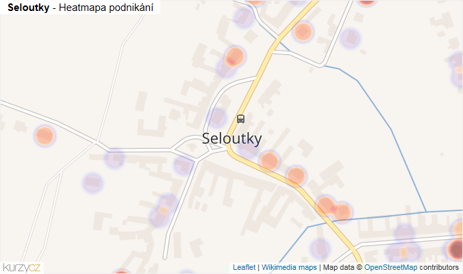Mapa Seloutky - Firmy v části obce.