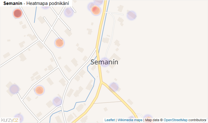 Mapa Semanín - Firmy v části obce.