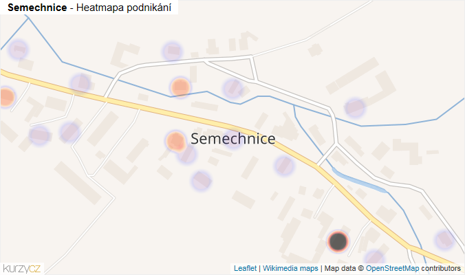 Mapa Semechnice - Firmy v části obce.