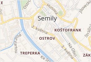 Antala Staška v obci Semily - mapa ulice