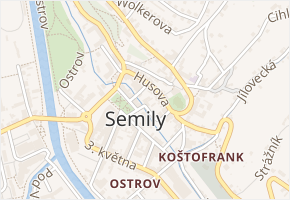 Čapkova v obci Semily - mapa ulice