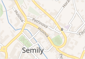 Husova v obci Semily - mapa ulice