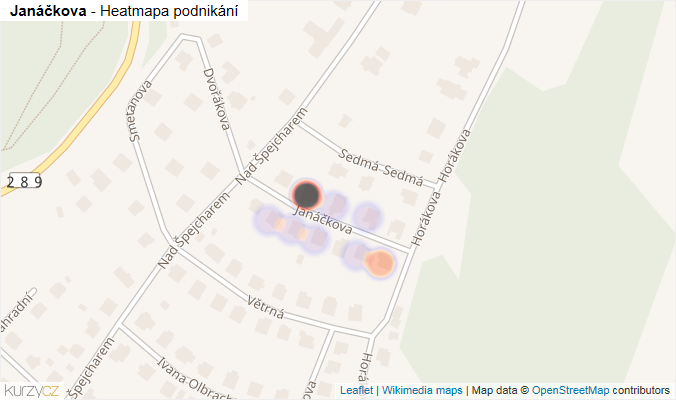 Mapa Janáčkova - Firmy v ulici.