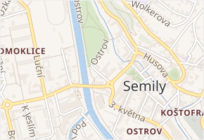 Josefa Hory v obci Semily - mapa ulice