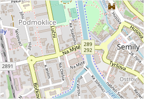 Na Mýtě v obci Semily - mapa ulice