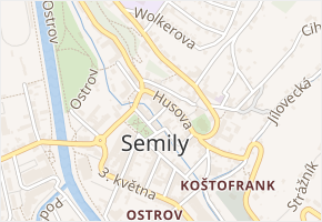 Pivovarská v obci Semily - mapa ulice