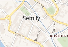 Semily v obci Semily - mapa části obce