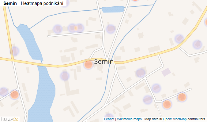 Mapa Semín - Firmy v části obce.