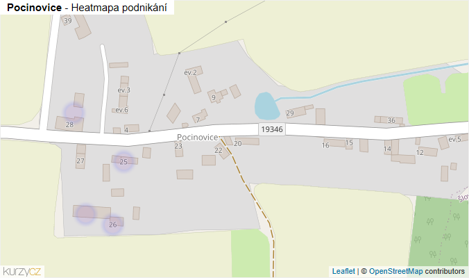 Mapa Pocinovice - Firmy v části obce.
