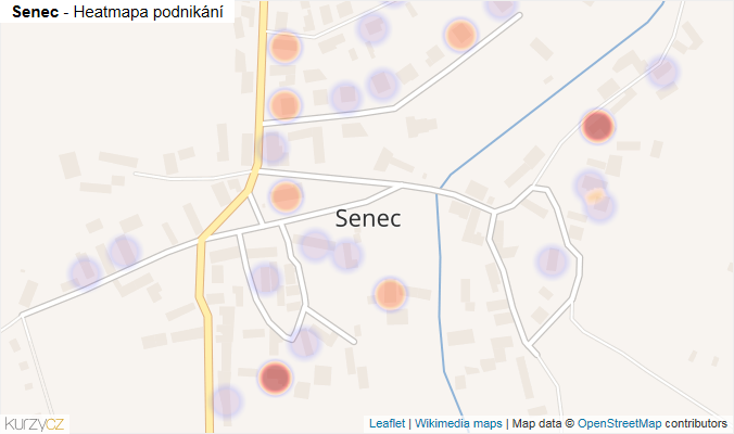 Mapa Senec - Firmy v části obce.
