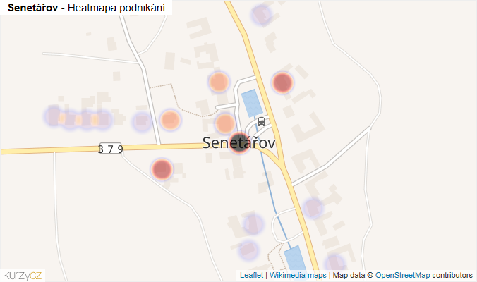 Mapa Senetářov - Firmy v části obce.