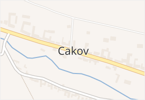 Cakov v obci Senice na Hané - mapa části obce