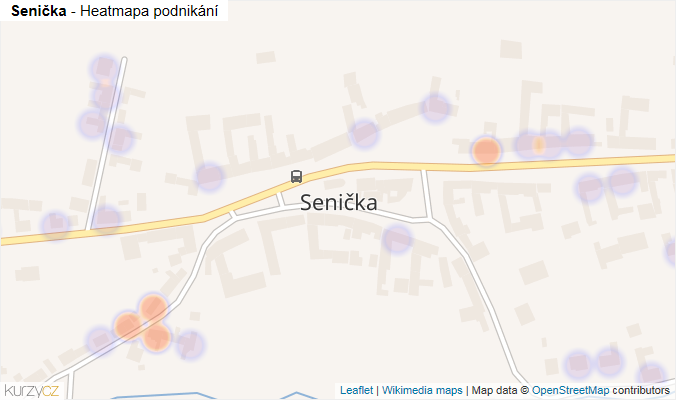 Mapa Senička - Firmy v části obce.