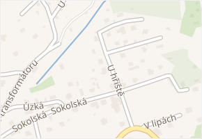 U hřiště v obci Senohraby - mapa ulice