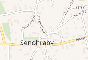 U rybníčku v obci Senohraby - mapa ulice