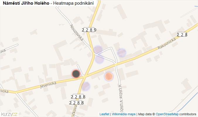 Mapa Náměstí Jiřího Holého - Firmy v ulici.