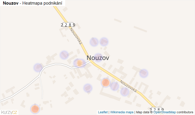 Mapa Nouzov - Firmy v části obce.