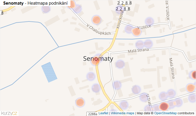 Mapa Senomaty - Firmy v části obce.